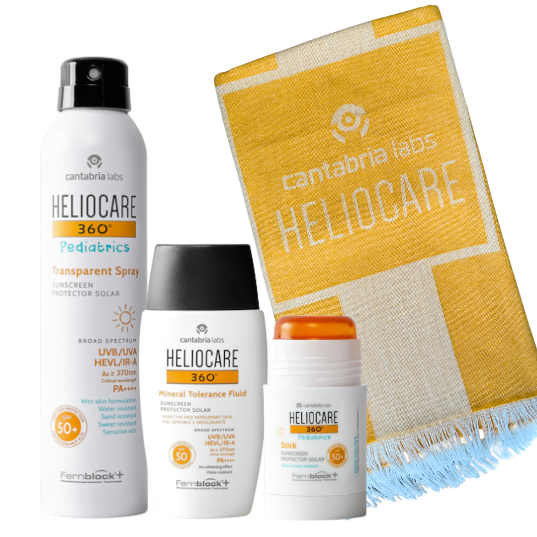 CANTABRIA LABS Heliocare rinkinys + vasariškas rankšluostis