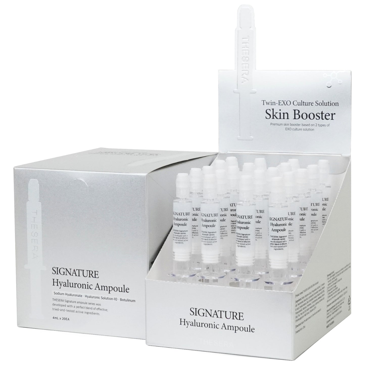 THESERA SIGNATURE HYALURONIC DRĖKINANČIOS EGZOSOMŲ AMPULĖS, 20x4 ML
