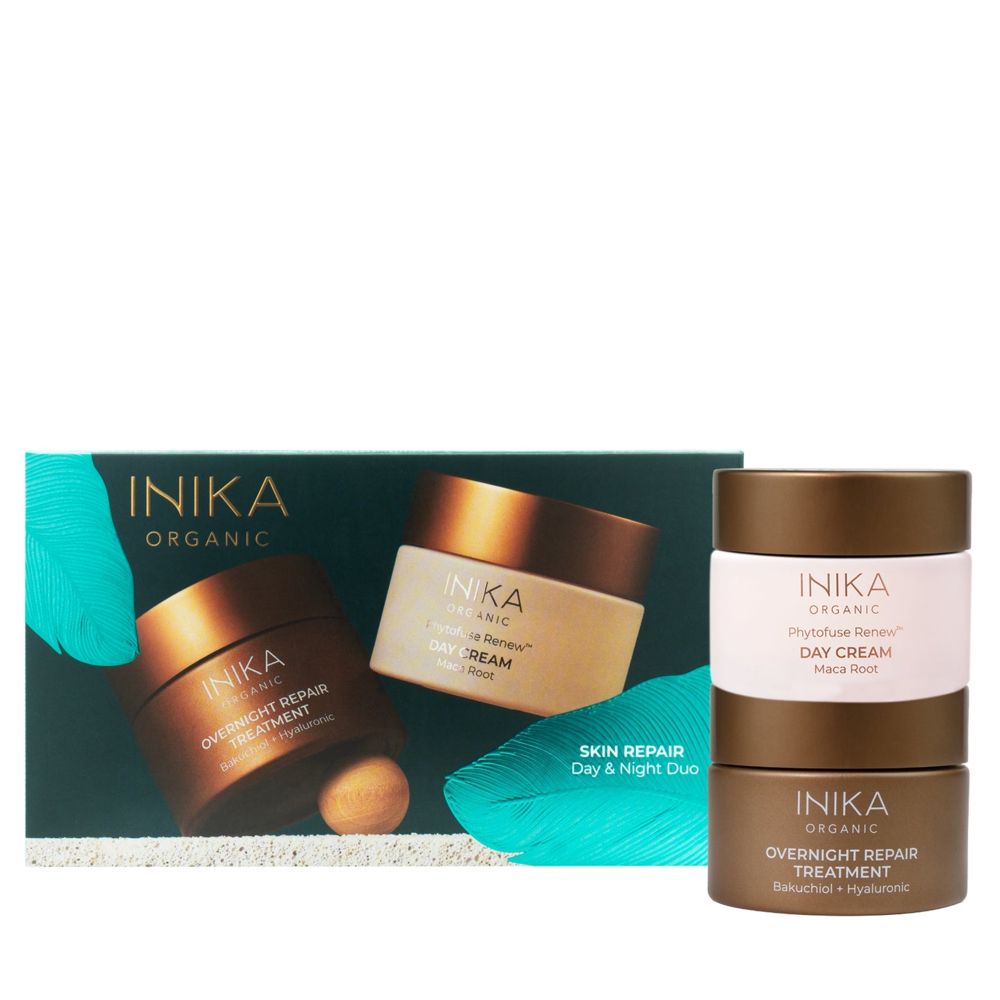 INIKA ORGANIC SKIN REPAIR DAY &amp;amp; NIGHT DUO DOVANŲ RINKINYS