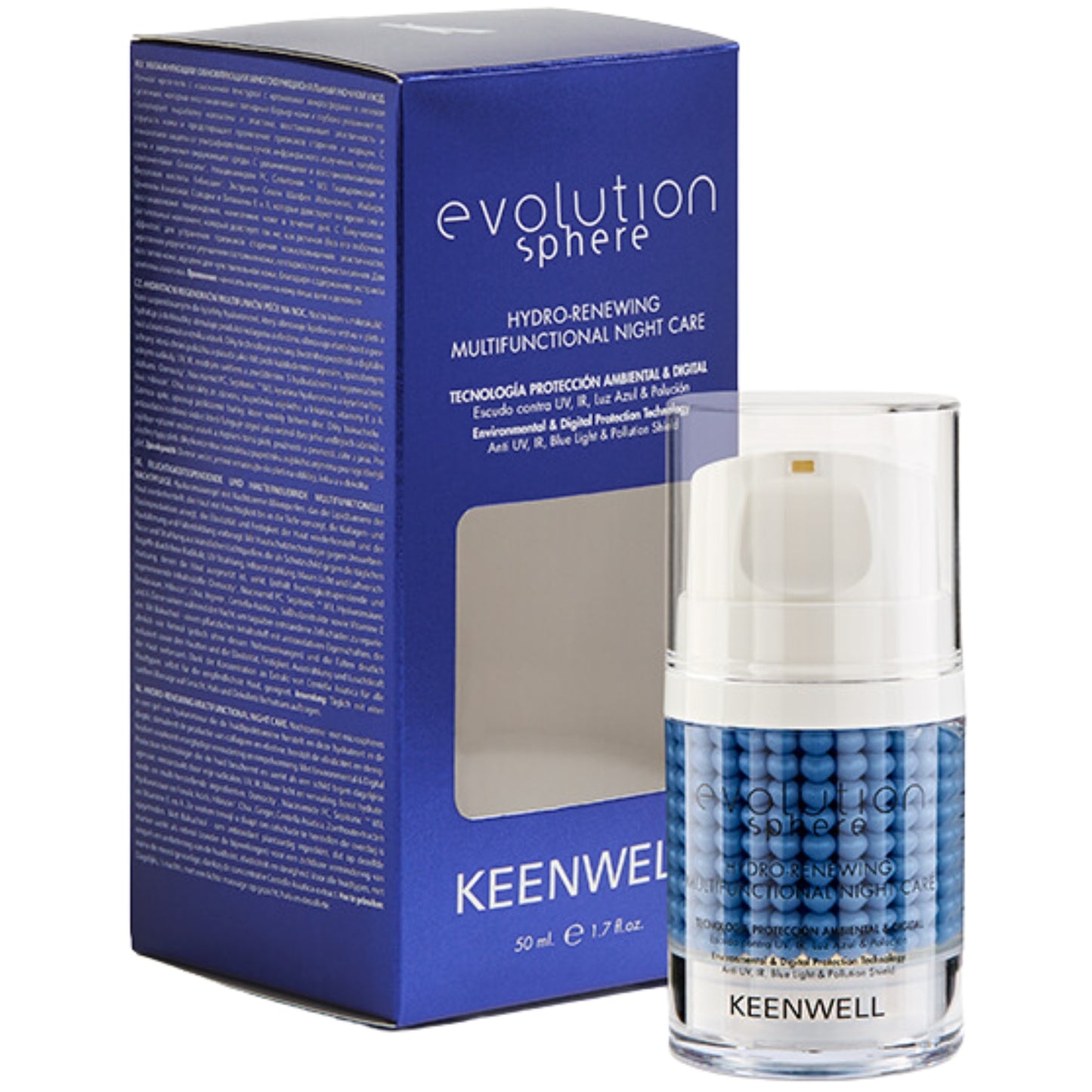 KEENWELL EVOLUTION SPHERE DRĖKINAMASIS ATKURIAMASIS NAKTINIS VEIDO KREMAS, 50 ml