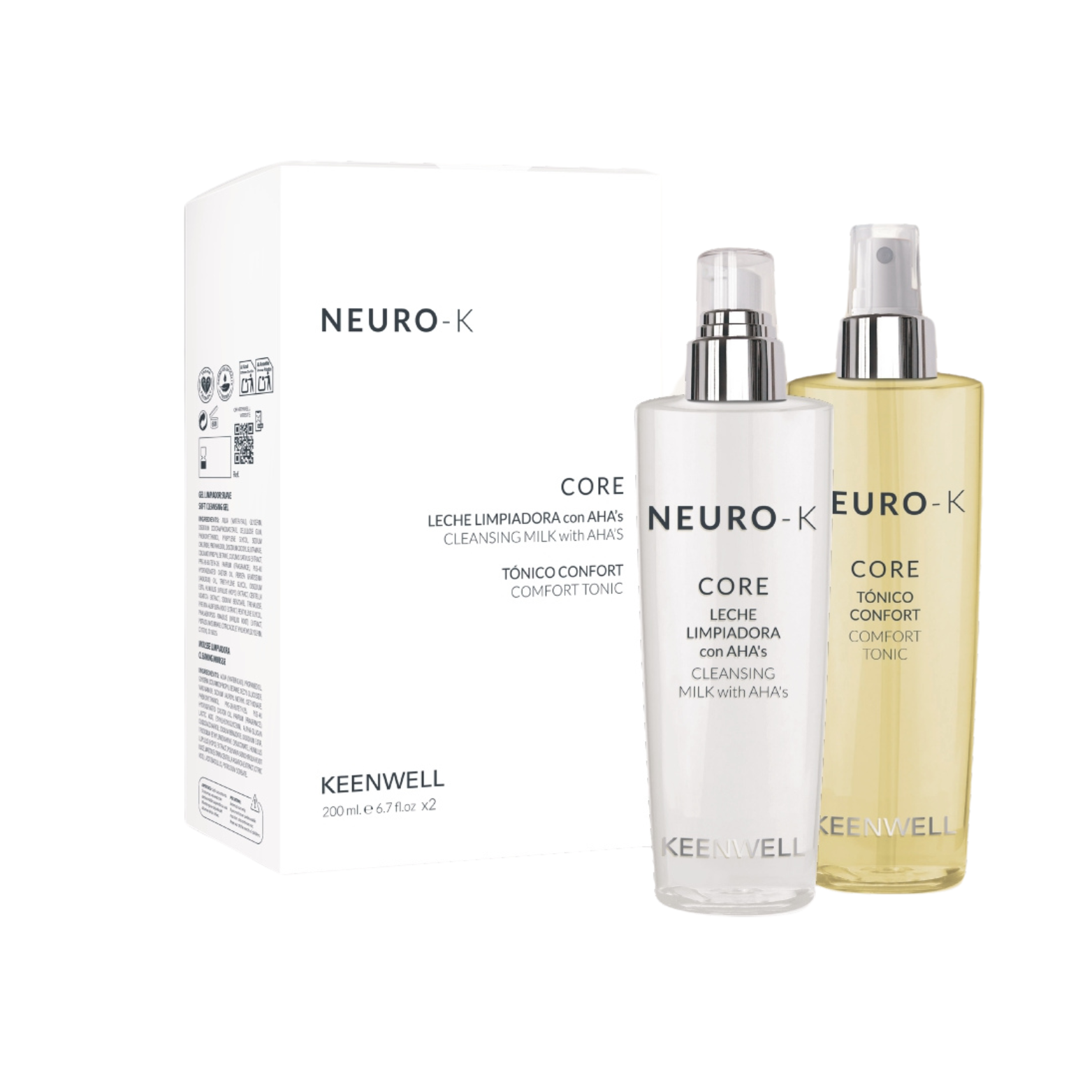 KEENWELL NEURO-K RINKINYS ODOS VALYMUI (VALOMASIS VEIDO PIENELIS 200 ML + TONIKAS 200 ML)