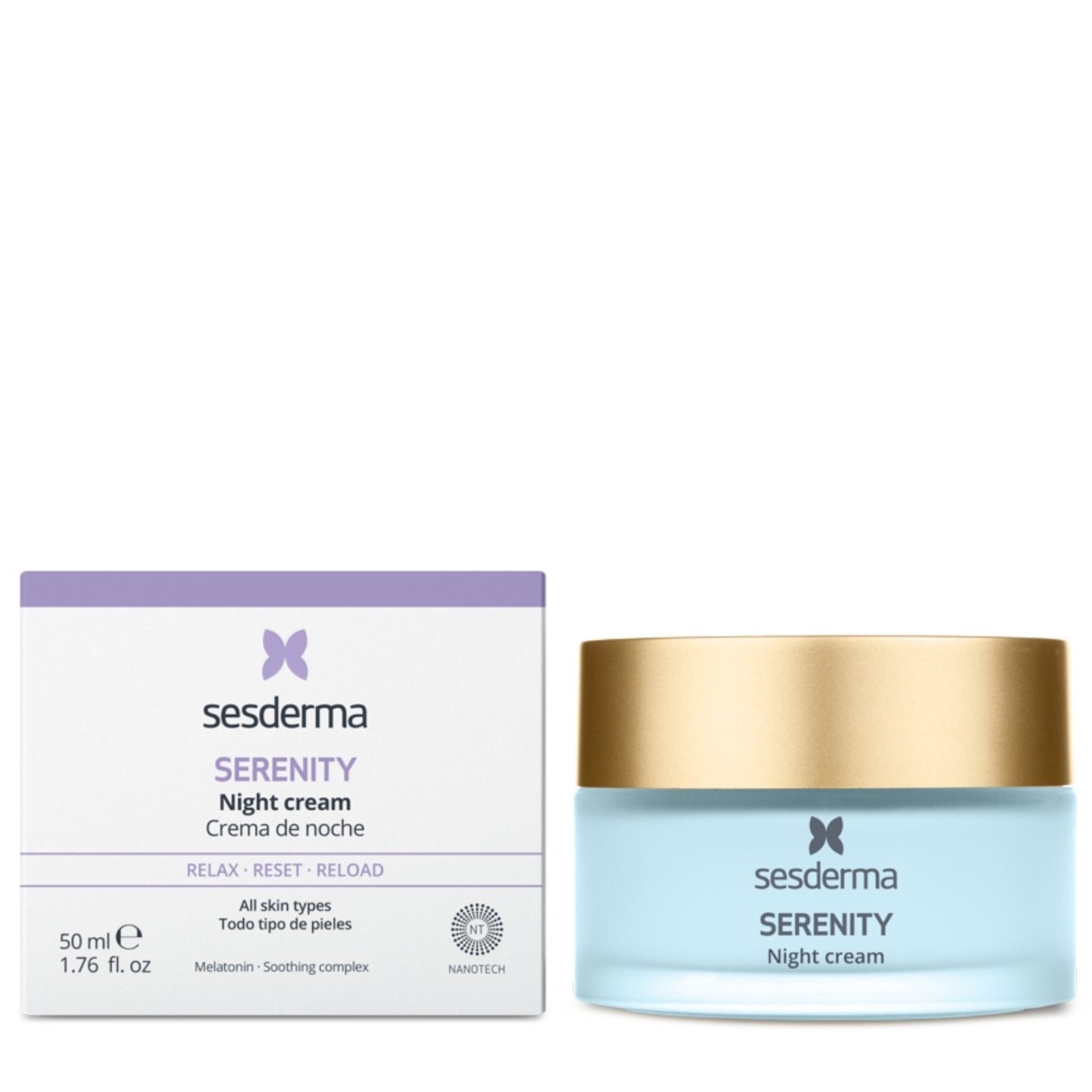 SESDERMA SERENITY NAKTINIS VEIDO KREMAS SU MELATONINU, 50 ML