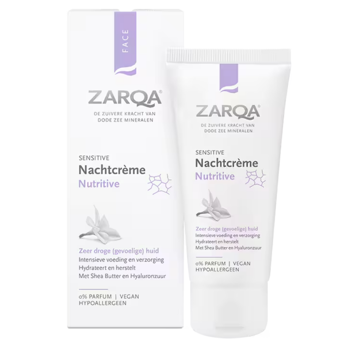 ZARQA MAITINAMASIS NAKTINIS VEIDO KREMAS, 50 ML